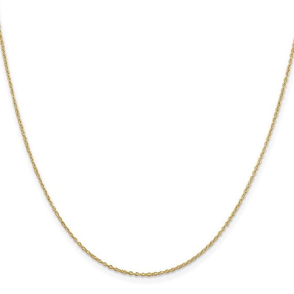 1mm 14k Yellow Gold Plated Sterling Silver Cable Chain Necklace, 18 In - Picture 3 of 8